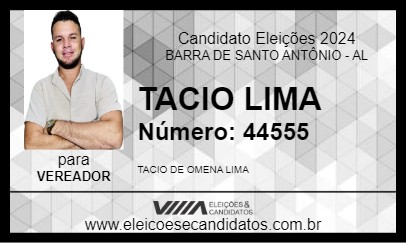 Candidato TACIO LIMA 2024 - BARRA DE SANTO ANTÔNIO - Eleições