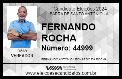 Candidato FERNANDO ROCHA 2024 - BARRA DE SANTO ANTÔNIO - Eleições