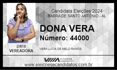 Candidato DONA VERA 2024 - BARRA DE SANTO ANTÔNIO - Eleições