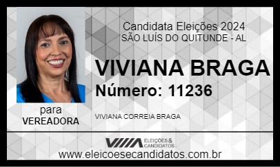 Candidato VIVIANA BRAGA 2024 - SÃO LUÍS DO QUITUNDE - Eleições