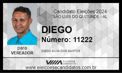 Candidato DIEGO 2024 - SÃO LUÍS DO QUITUNDE - Eleições