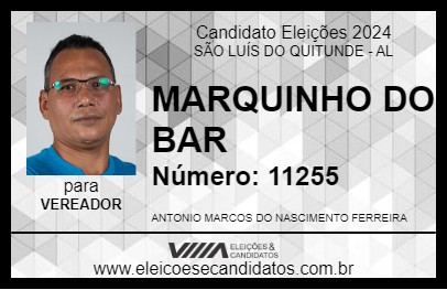 Candidato MARQUINHO DO BAR 2024 - SÃO LUÍS DO QUITUNDE - Eleições