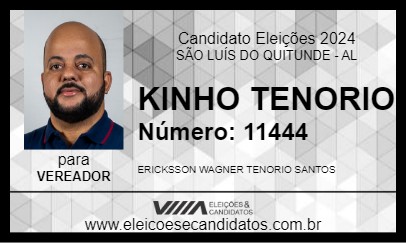 Candidato KINHO TENORIO 2024 - SÃO LUÍS DO QUITUNDE - Eleições