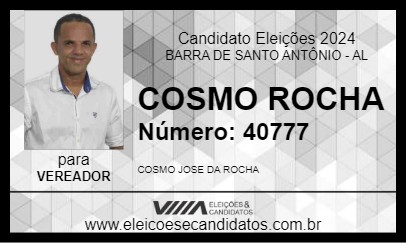 Candidato COSMO ROCHA 2024 - BARRA DE SANTO ANTÔNIO - Eleições