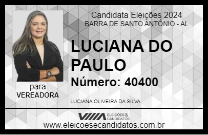 Candidato LUCIANA DO PAULO 2024 - BARRA DE SANTO ANTÔNIO - Eleições