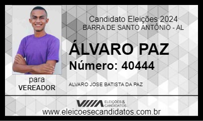 Candidato ÁLVARO PAZ 2024 - BARRA DE SANTO ANTÔNIO - Eleições