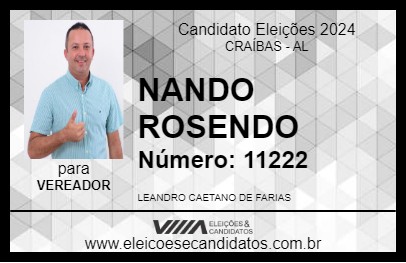 Candidato NANDO ROSENDO 2024 - CRAÍBAS - Eleições