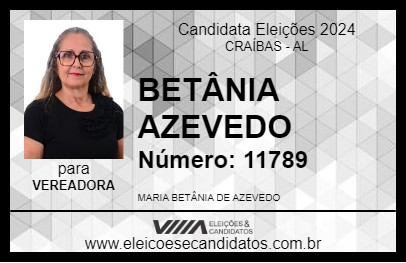 Candidato BETÂNIA AZEVEDO 2024 - CRAÍBAS - Eleições