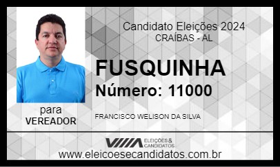 Candidato FUSQUINHA 2024 - CRAÍBAS - Eleições