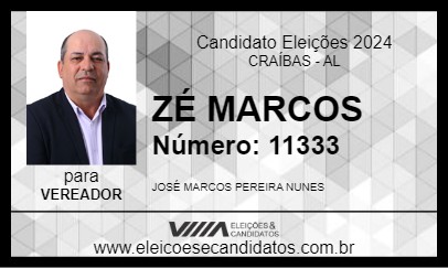 Candidato ZÉ MARCOS 2024 - CRAÍBAS - Eleições