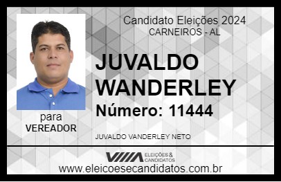 Candidato JUVALDO WANDERLEY 2024 - CARNEIROS - Eleições