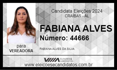 Candidato FABIANA ALVES 2024 - CRAÍBAS - Eleições