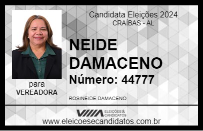 Candidato NEIDE DAMACENO 2024 - CRAÍBAS - Eleições