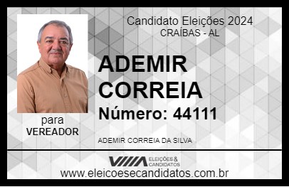 Candidato ADEMIR CORREIA 2024 - CRAÍBAS - Eleições