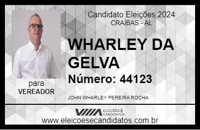 Candidato WHARLEY DA GELVA 2024 - CRAÍBAS - Eleições