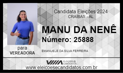 Candidato MANU DA NENÊ 2024 - CRAÍBAS - Eleições