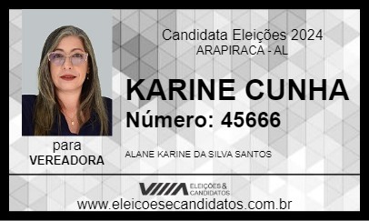 Candidato KARINE CUNHA 2024 - ARAPIRACA - Eleições