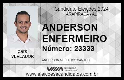 Candidato ANDERSON ENFERMEIRO 2024 - ARAPIRACA - Eleições