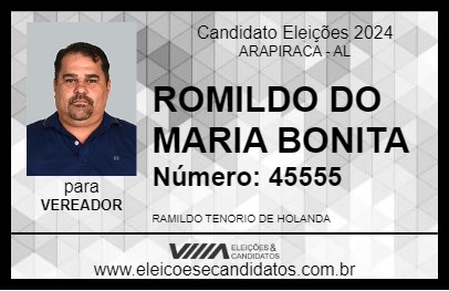 Candidato ROMILDO DO MARIA BONITA 2024 - ARAPIRACA - Eleições