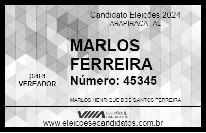 Candidato MARLOS FERREIRA 2024 - ARAPIRACA - Eleições