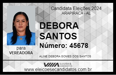 Candidato DEBORA SANTOS 2024 - ARAPIRACA - Eleições