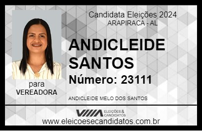 Candidato ANDICLEIDE SANTOS 2024 - ARAPIRACA - Eleições