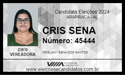 Candidato CRIS SENA 2024 - ARAPIRACA - Eleições