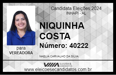 Candidato NIQUINHA COSTA 2024 - INHAPI - Eleições