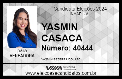 Candidato YASMIN CASACA 2024 - INHAPI - Eleições