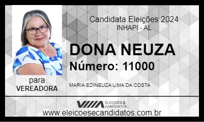 Candidato DONA NEUZA 2024 - INHAPI - Eleições