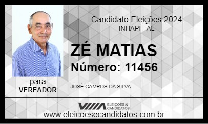 Candidato ZÉ MATIAS 2024 - INHAPI - Eleições