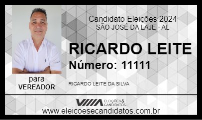 Candidato RICARDO LEITE 2024 - SÃO JOSÉ DA LAJE - Eleições