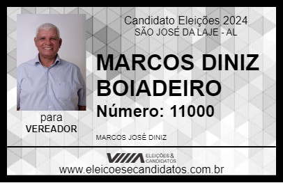 Candidato MARCOS DINIZ BOIADEIRO 2024 - SÃO JOSÉ DA LAJE - Eleições