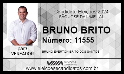 Candidato BRUNO BRITO 2024 - SÃO JOSÉ DA LAJE - Eleições