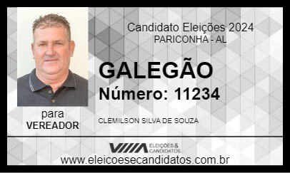 Candidato GALEGÃO 2024 - PARICONHA - Eleições