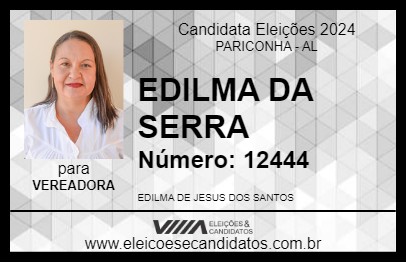 Candidato EDILMA DA SERRA 2024 - PARICONHA - Eleições