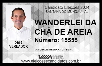 Candidato WANDERLEI DA CHÂ DE AREIA 2024 - SANTANA DO MUNDAÚ - Eleições