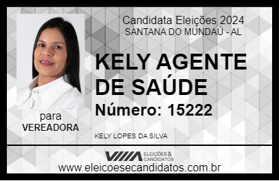 Candidato KELY AGENTE DE SAÚDE 2024 - SANTANA DO MUNDAÚ - Eleições