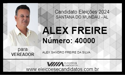 Candidato ALEX FREIRE 2024 - SANTANA DO MUNDAÚ - Eleições