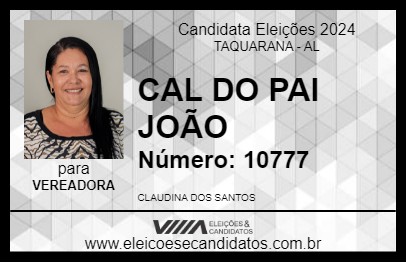 Candidato CAL DO PAI JOÃO 2024 - TAQUARANA - Eleições