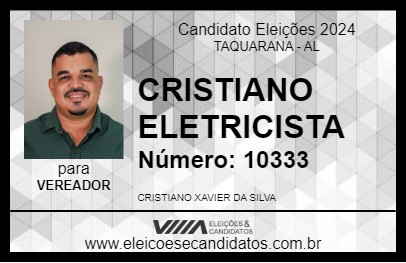 Candidato CRISTIANO ELETRICISTA 2024 - TAQUARANA - Eleições