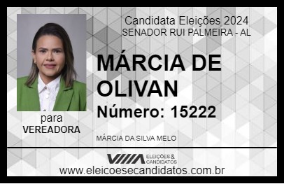 Candidato MÁRCIA DE OLIVAN 2024 - SENADOR RUI PALMEIRA - Eleições