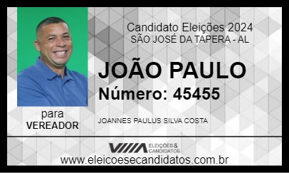 Candidato JOÃO PAULO 2024 - SÃO JOSÉ DA TAPERA - Eleições