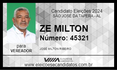 Candidato ZE MILTON 2024 - SÃO JOSÉ DA TAPERA - Eleições