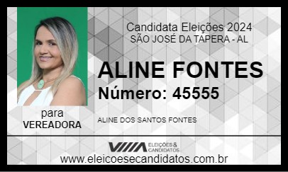 Candidato ALINE FONTES 2024 - SÃO JOSÉ DA TAPERA - Eleições