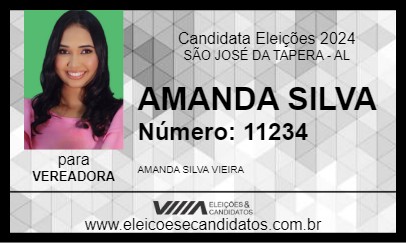 Candidato AMANDA SILVA 2024 - SÃO JOSÉ DA TAPERA - Eleições