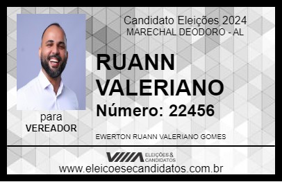 Candidato RUANN VALERIANO 2024 - MARECHAL DEODORO - Eleições