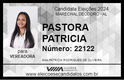 Candidato PASTORA PATRICIA 2024 - MARECHAL DEODORO - Eleições