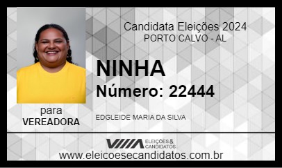 Candidato NINHA 2024 - PORTO CALVO - Eleições