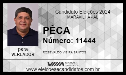 Candidato PÊCA 2024 - MARAVILHA - Eleições